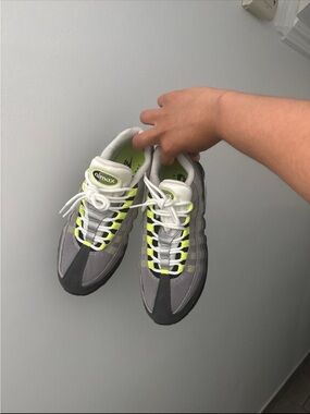 Nike Grey & Neon Yellow Air Max 95 Sneakers